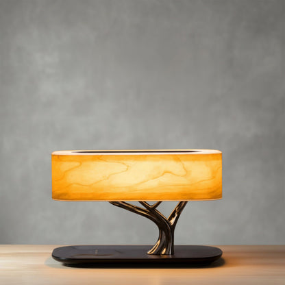 Modern Aesthetic | Table Lamp with Wireless Charging & Bluetooth Speakers | Stylish Design for Convenience 0
