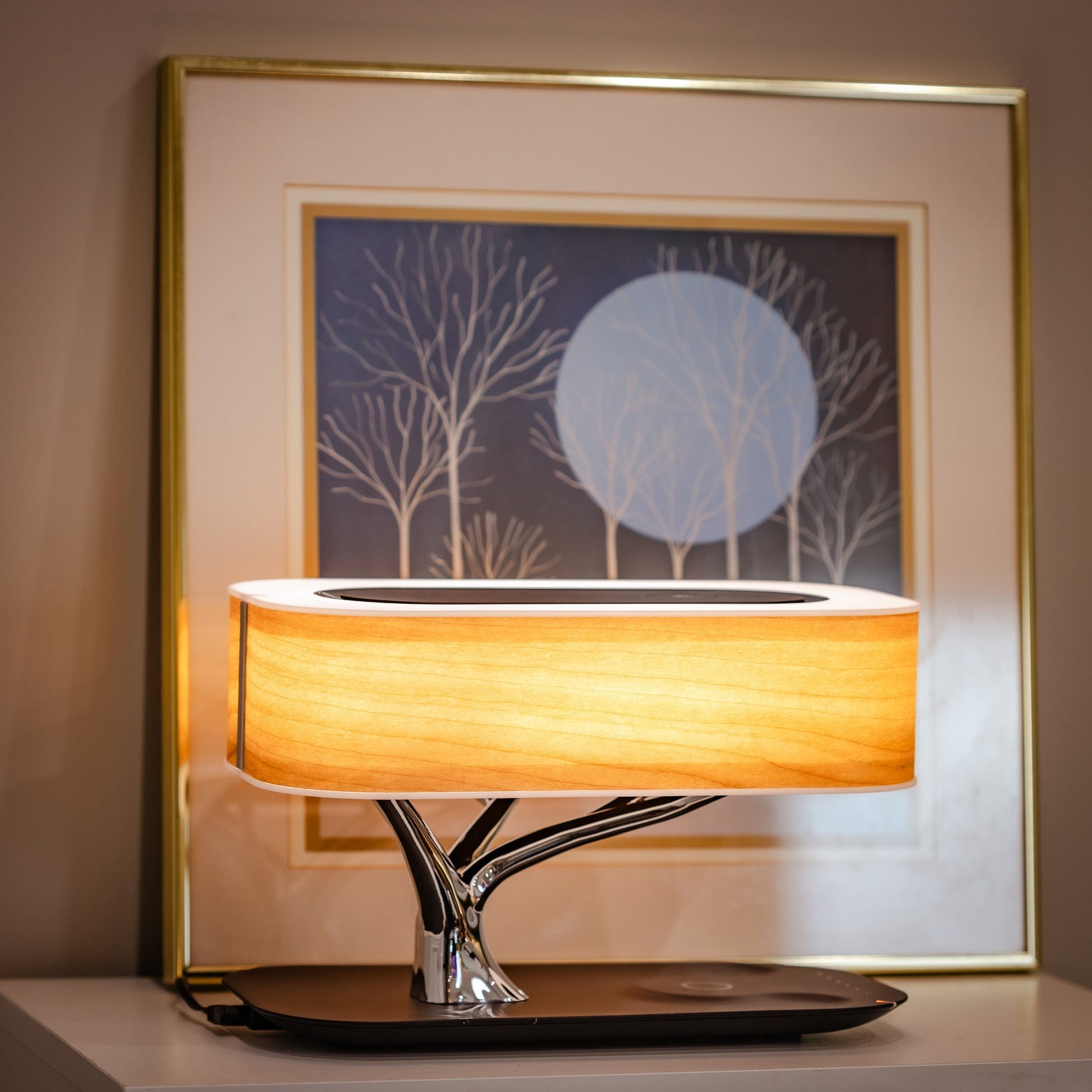 Modern Aesthetic | Table Lamp with Wireless Charging & Bluetooth Speakers | Stylish Design for Convenience 3
