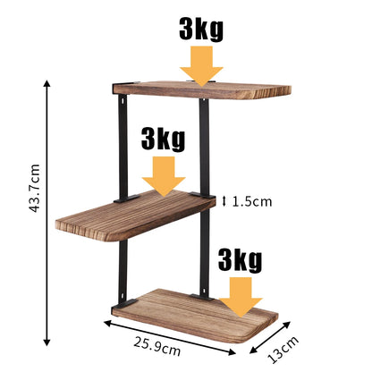 Modern Black Floating Wall Shelf with Adjustable 3-Tier Design | Space-Saving Storage for Home Decor 3