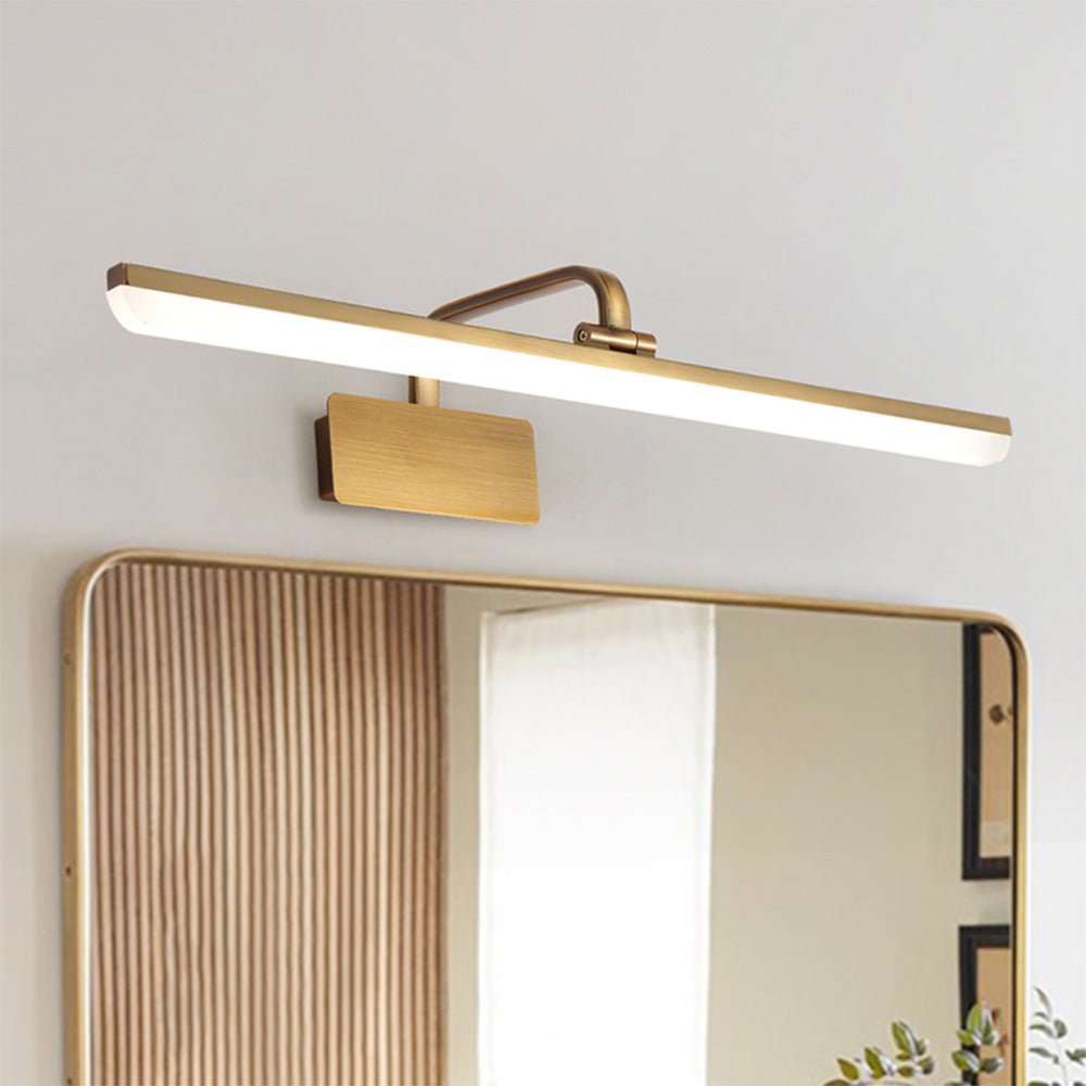 Modern Brushed Brass Linear LED Vanity Light with Tri-Colour Technology | Sleek Design for Contemporary Interiors 4