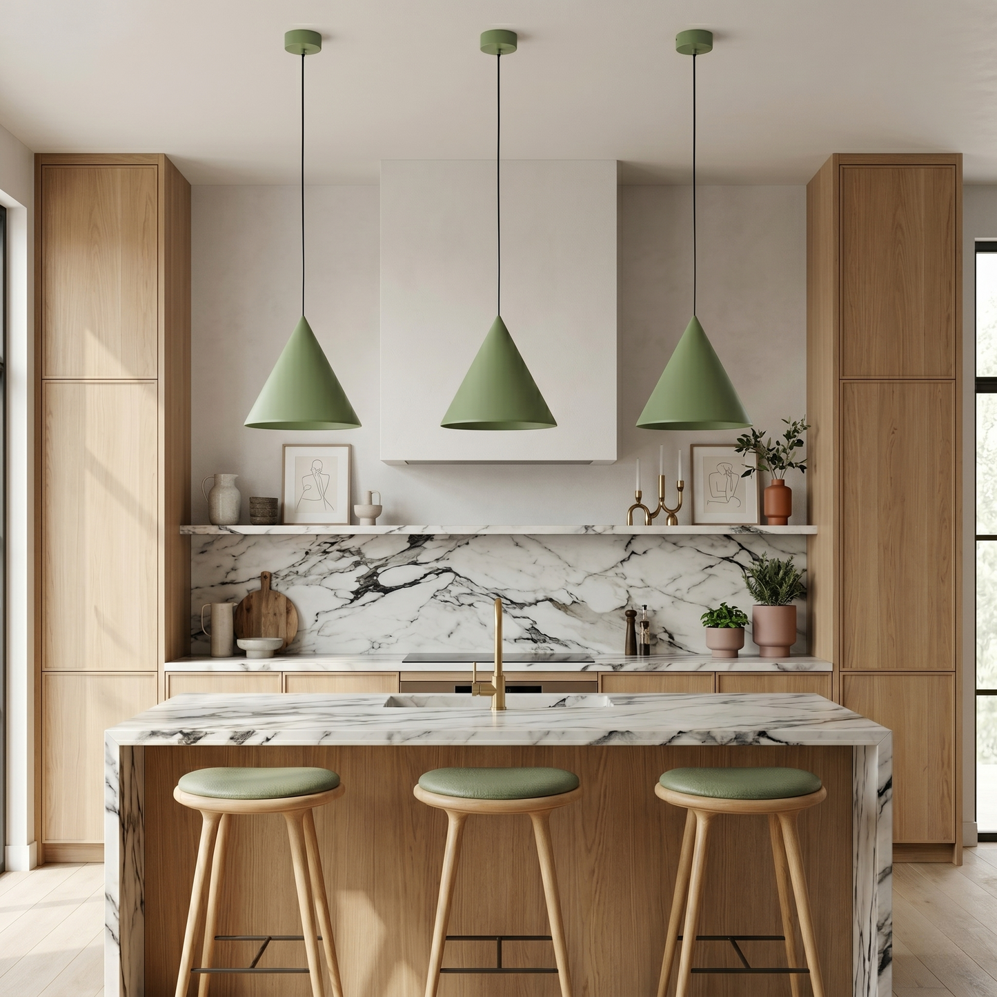 Modern Cone Pendant Light with Adjustable Height | Stylish Pendant Lighting for Kitchen Island 1
