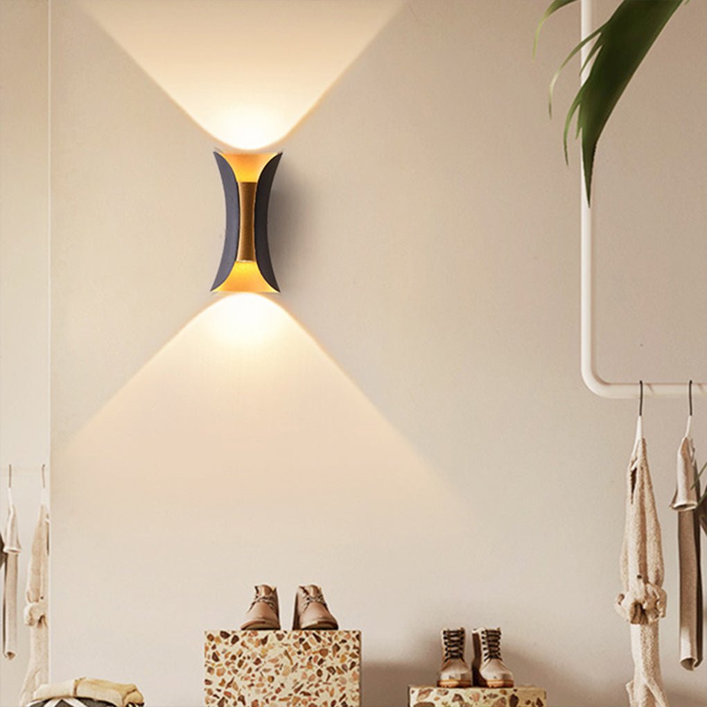 Modern Curved Wall Light | Dual-Directional LED Sconce with Elegant Design | Outdoor Illumination for Enhanced Aesthetics 0