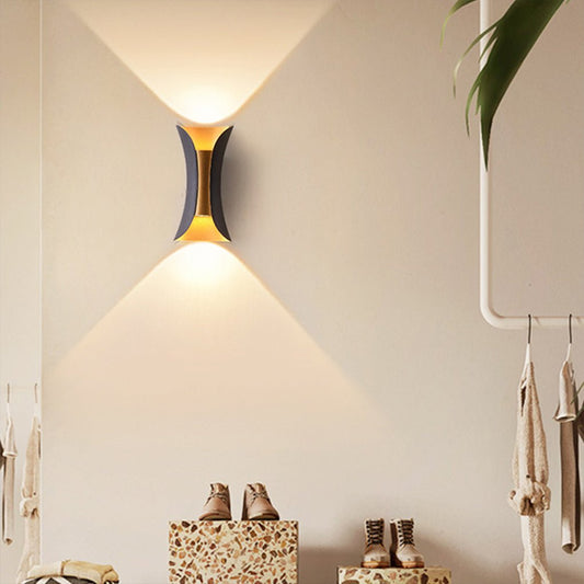 Modern Curved Wall Light | Dual-Directional LED Sconce with Elegant Design | Outdoor Illumination for Enhanced Aesthetics 0