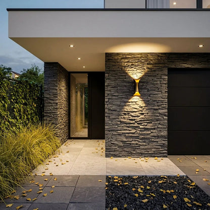 Modern Curved Wall Light | Dual-Directional LED Sconce with Elegant Design | Outdoor Illumination for Enhanced Aesthetics 2