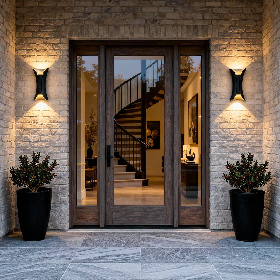 Modern Curved Wall Light | Dual-Directional LED Sconce with Elegant Design | Outdoor Illumination for Enhanced Aesthetics 4