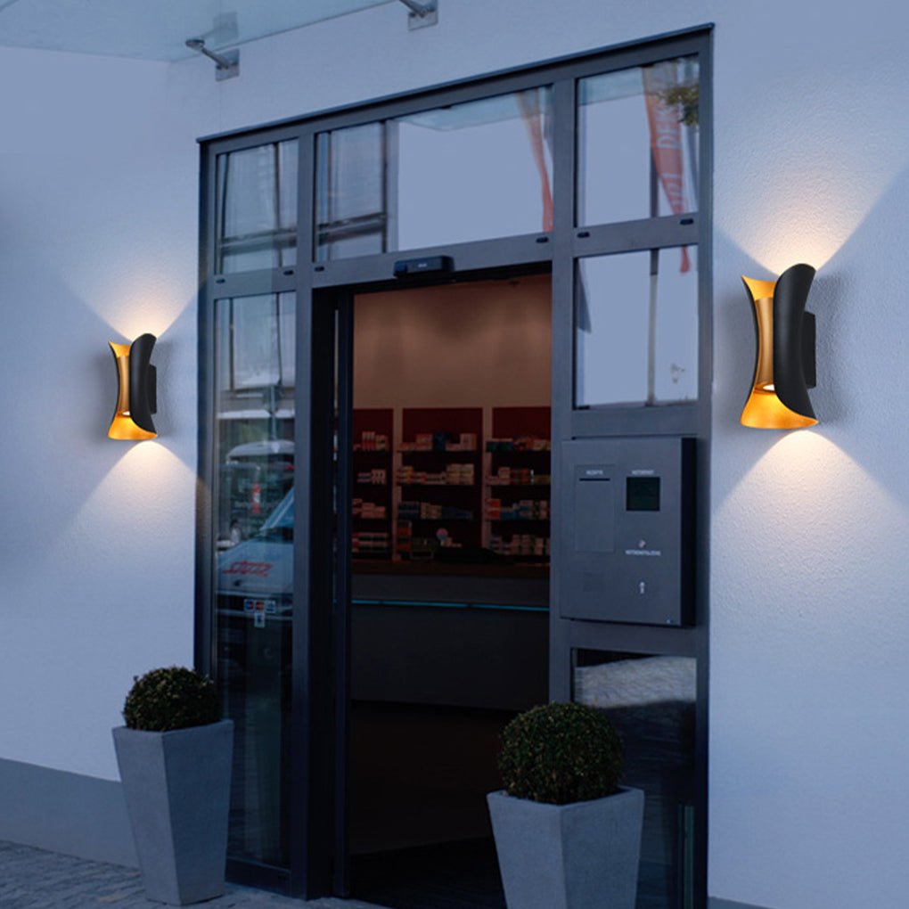Modern Curved Wall Light | Dual-Directional LED Sconce with Elegant Design | Outdoor Illumination for Enhanced Aesthetics 6