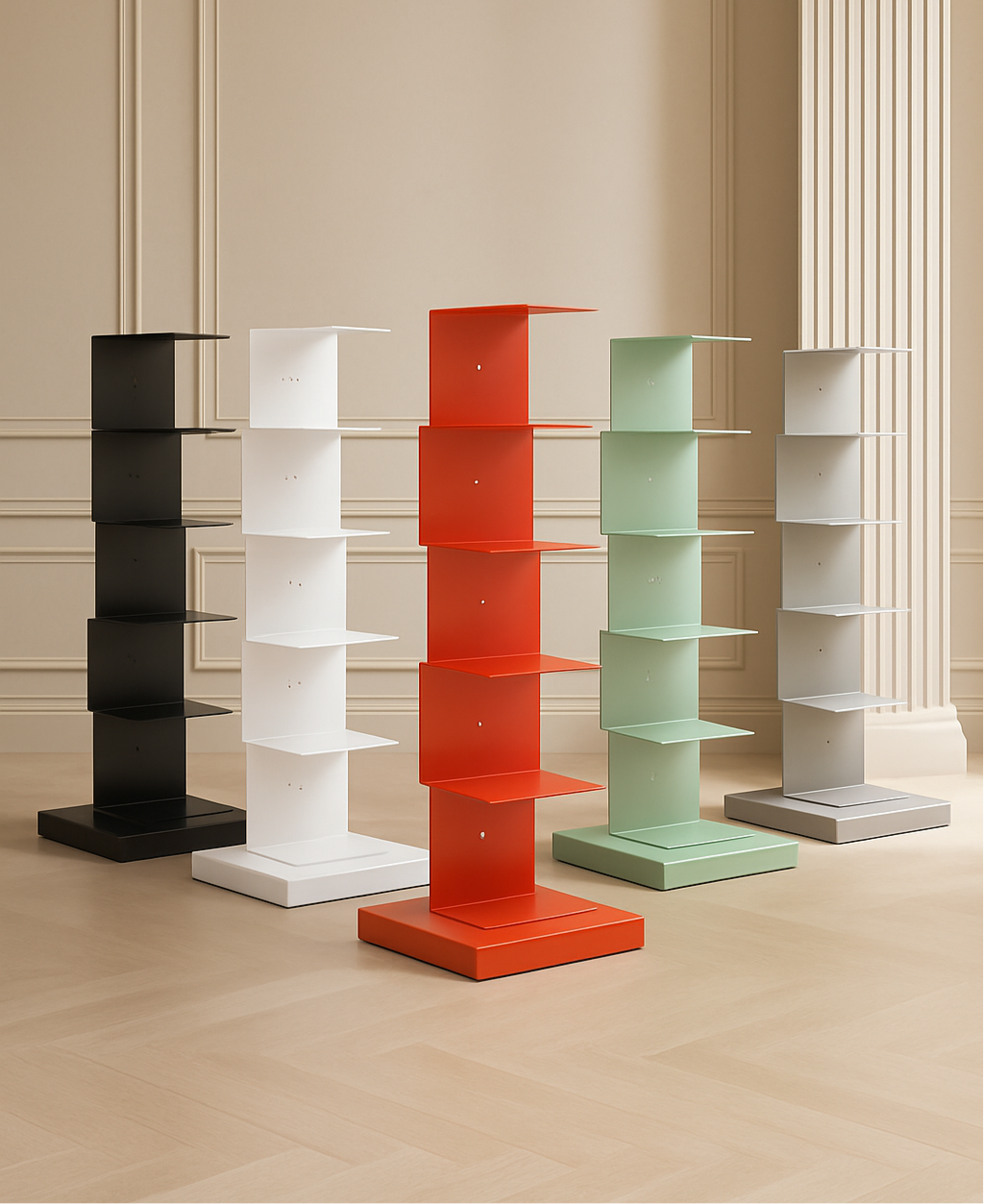 Modern Floating Bookshelf | Sleek Metal Design with Invisible Aesthetic | Space-Saving Vertical Storage for Contemporary Interiors 0