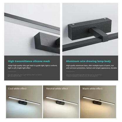Modern LED Wall Lamp | Waterproof Bathroom Wall Lights with Bright Illumination | Sleek Design for Effortless Makeup Application 3