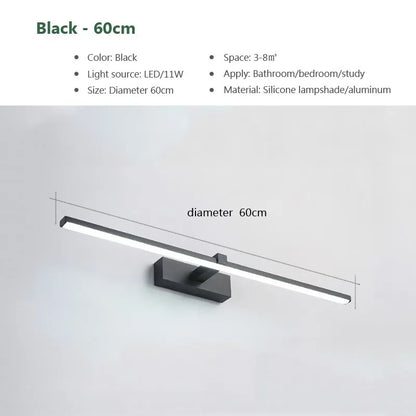 Modern LED Wall Lamp | Waterproof Bathroom Wall Lights with Bright Illumination | Sleek Design for Effortless Makeup Application 6