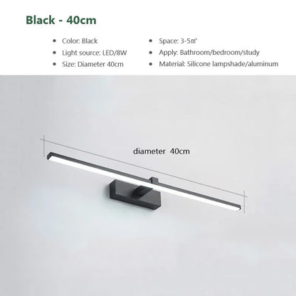 Modern LED Wall Lamp | Waterproof Bathroom Wall Lights with Bright Illumination | Sleek Design for Effortless Makeup Application 7