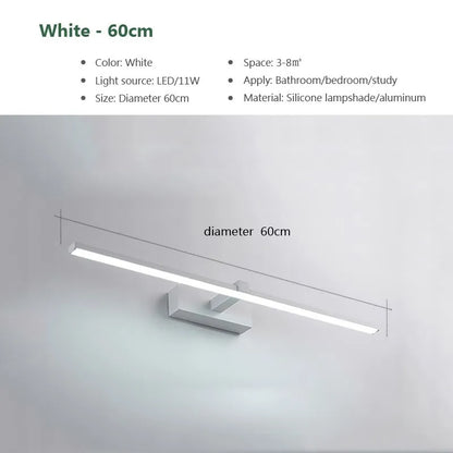 Modern LED Wall Lamp | Waterproof Bathroom Wall Lights with Bright Illumination | Sleek Design for Effortless Makeup Application 8