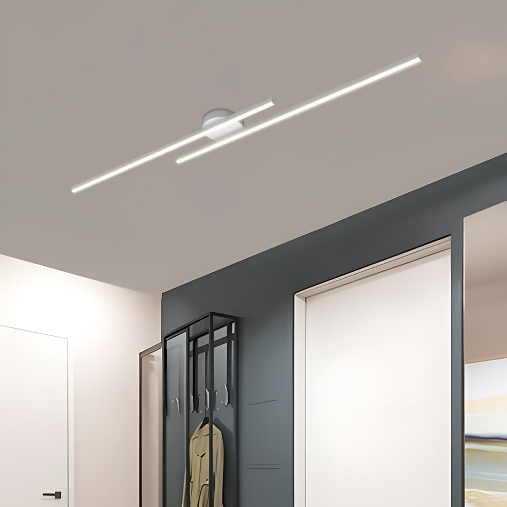 Modern Linear | Flush Mount Ceiling Light with Integrated LED | Minimalist Aluminium Fixture for Bright Illumination 3