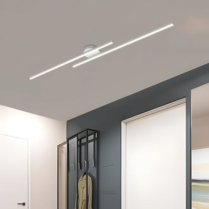 Modern Linear | Flush Mount Ceiling Light with Integrated LED | Minimalist Aluminium Fixture for Bright Illumination 3