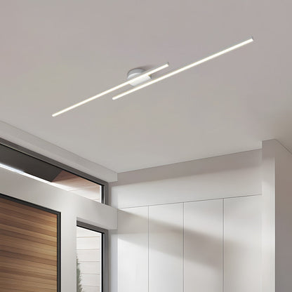 Modern Linear | Flush Mount Ceiling Light with Integrated LED | Minimalist Aluminium Fixture for Bright Illumination 4