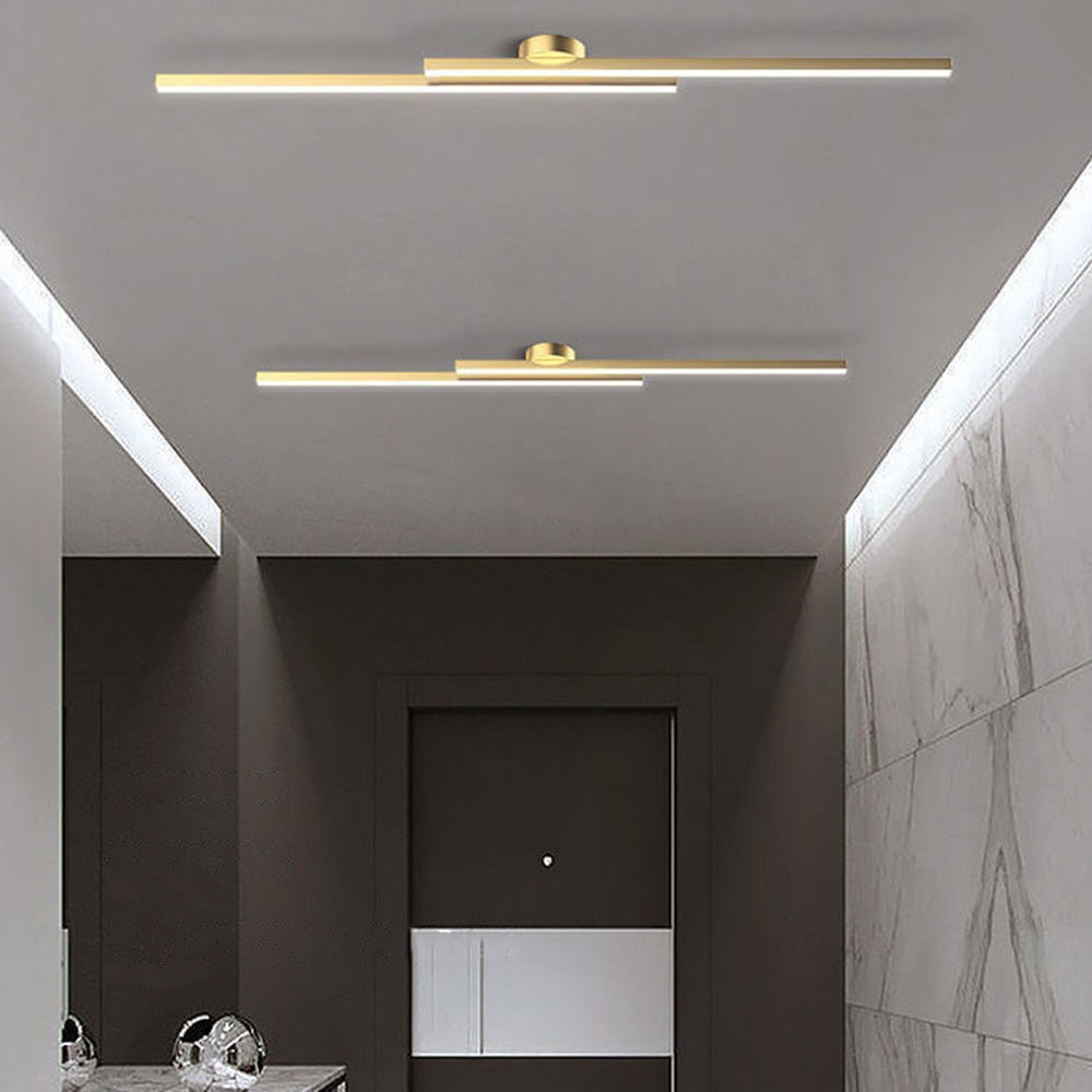 Modern Linear | Flush Mount Ceiling Light with Integrated LED | Minimalist Aluminium Fixture for Bright Illumination 5