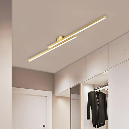 Modern Linear | Flush Mount Ceiling Light with Integrated LED | Minimalist Aluminium Fixture for Bright Illumination 6