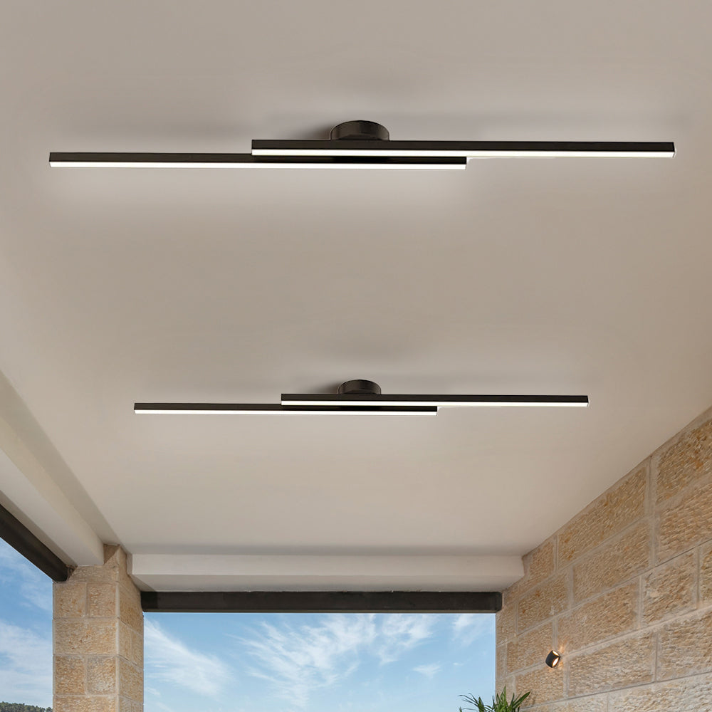 Modern Linear | Flush Mount Ceiling Light with Integrated LED | Minimalist Aluminium Fixture for Bright Illumination 8
