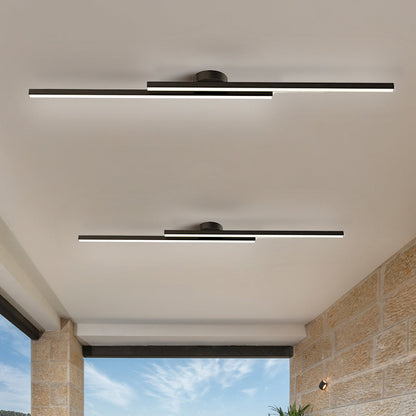 Modern Linear | Flush Mount Ceiling Light with Integrated LED | Minimalist Aluminium Fixture for Bright Illumination 8