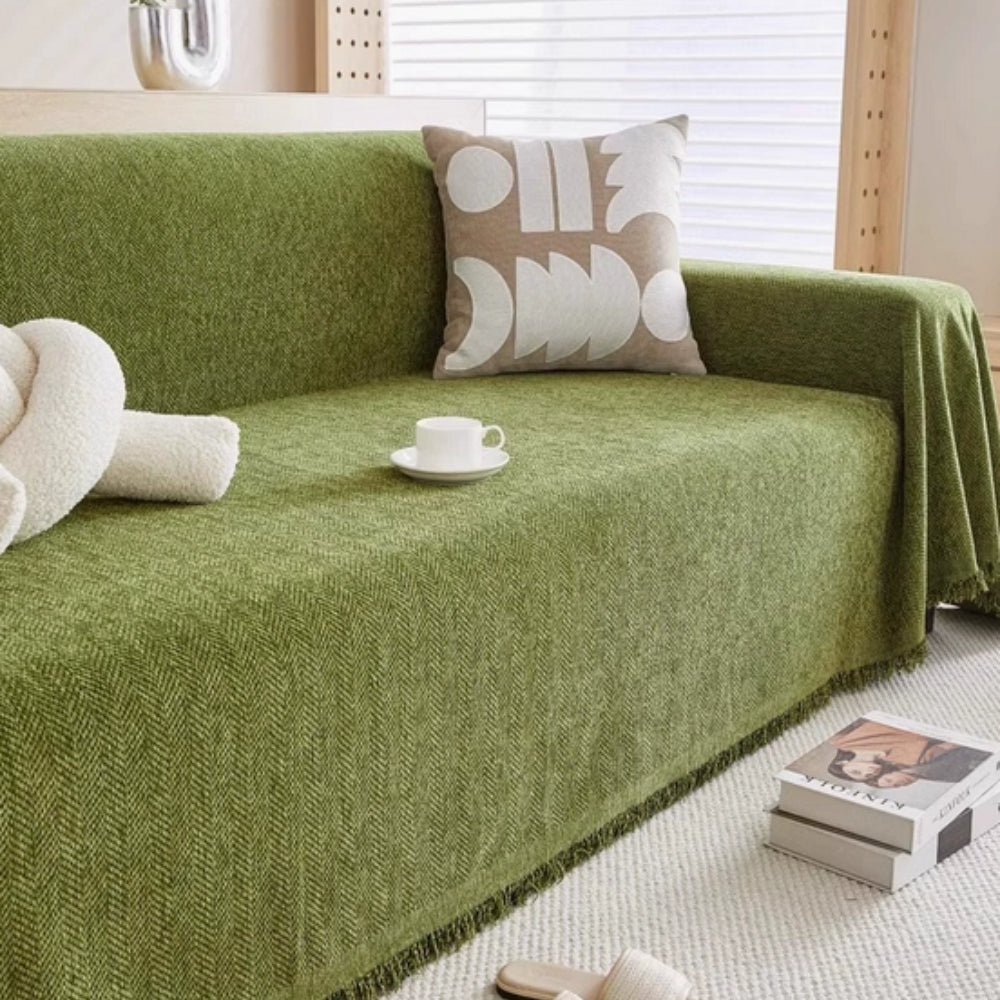 Modern Minimalist Couch Cover with Pet-Friendly Chenille Fabric | Water-Resistant Protection for Stylish Living Room 0