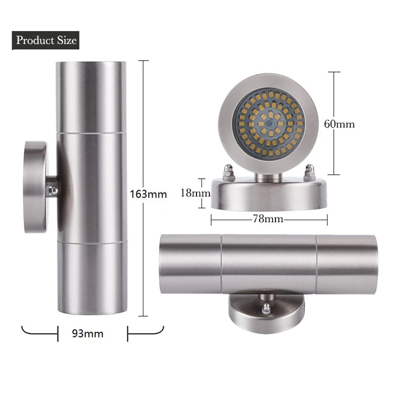 Modern Outdoor Wall Lamp | Stainless Steel Exterior Wall Lights with Up/Down Spotlight | IP65 Waterproof for Reliable Outdoor Illumination 4