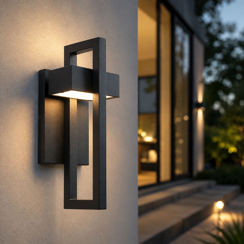 Modern Outdoor Wall Light | Exterior Wall Lantern with Up Down Illumination | Weatherproof Design for Ambient Outdoor Spaces 1