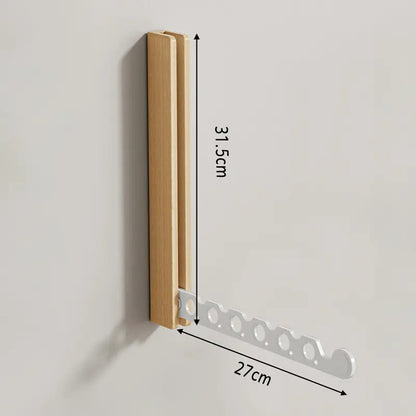 Modern Timber Collapsible Hanger Rail with Space-Saving Design for Stylish Organization 0