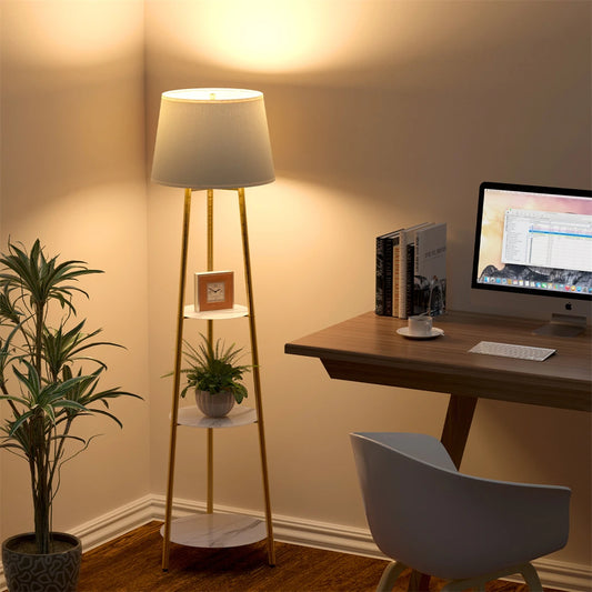 Modern Tripod Floor Lamp with Gold Frame & Adjustable Lighting | Stylish Home Decor for Any Room 0
