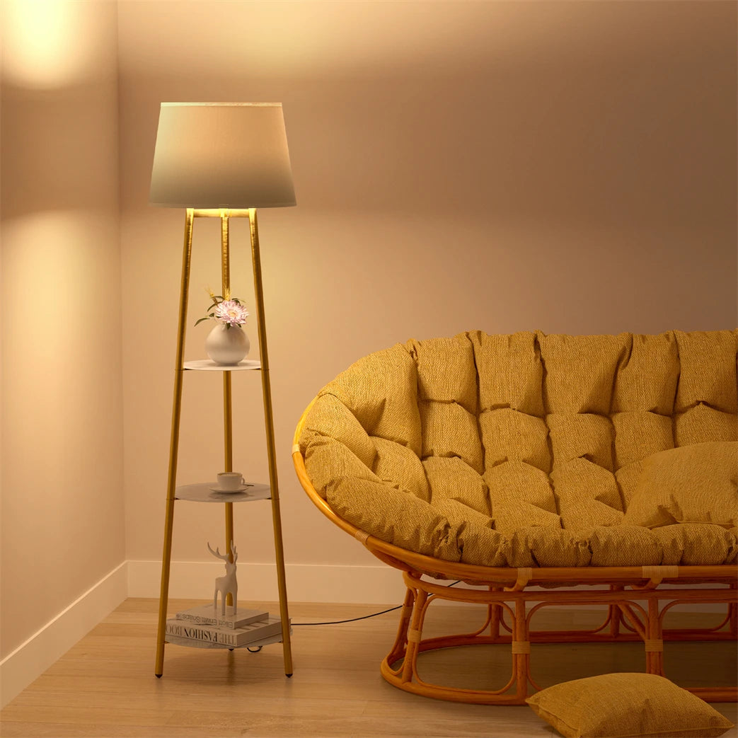 Modern Tripod Floor Lamp with Gold Frame & Adjustable Lighting | Stylish Home Decor for Any Room 1