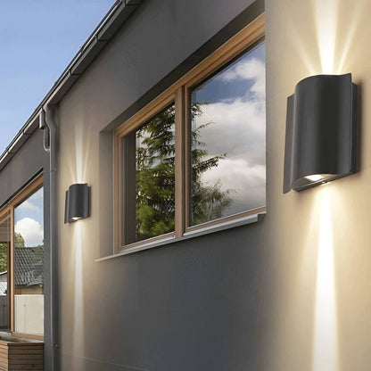 Modern Up-Down Wall Light | Wavy Aluminum Design with High-Brightness LED | Outdoor Sconce for Dynamic Illumination 0
