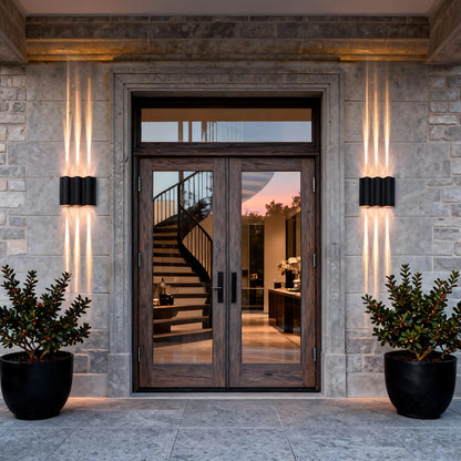 Modern Up-Down Wall Light | Wavy Aluminum Design with High-Brightness LED | Outdoor Sconce for Dynamic Illumination 1