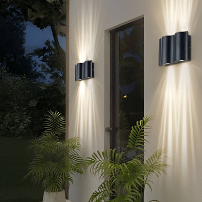 Modern Up-Down Wall Light | Wavy Aluminum Design with High-Brightness LED | Outdoor Sconce for Dynamic Illumination 5