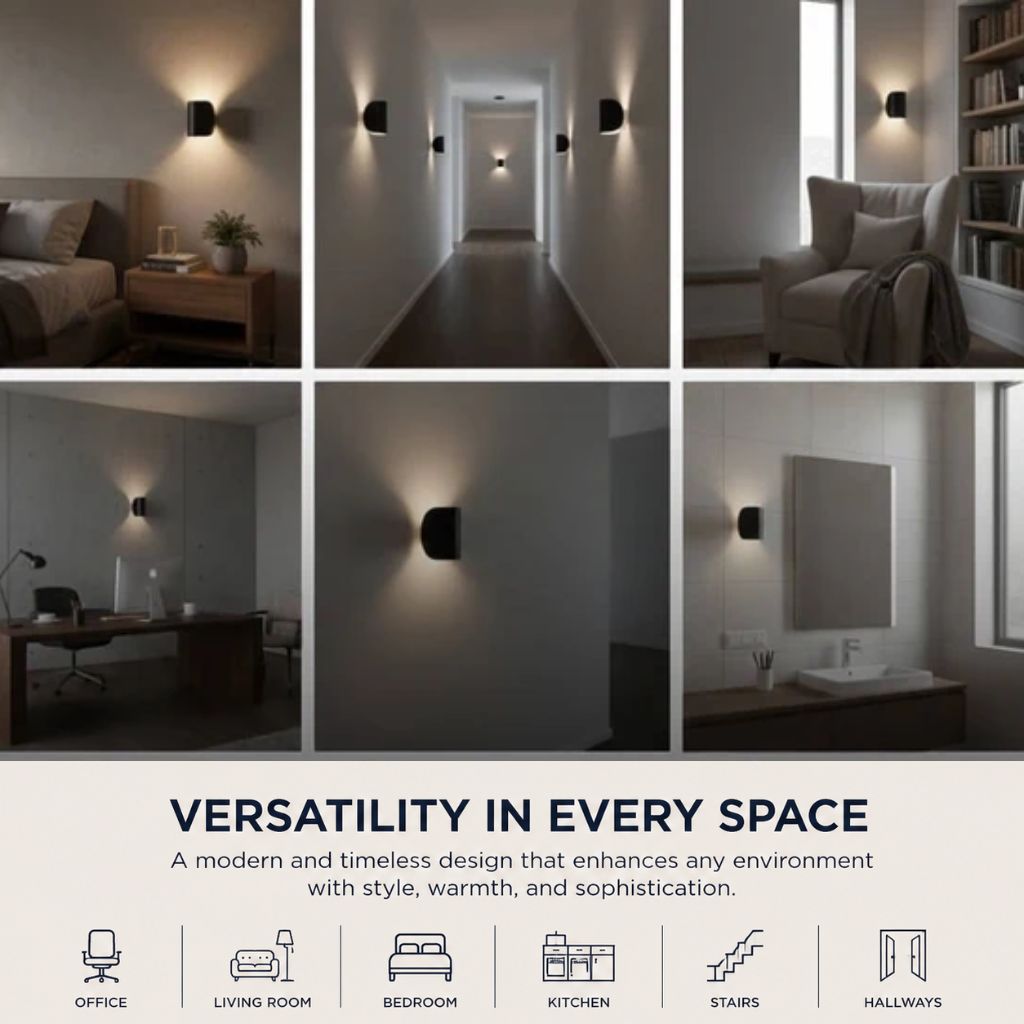 Modern Wall Sconce Lighting | Adjustable Up & Down Light with Dual Color Options | Stylish Fixture for Ambient Illumination 7