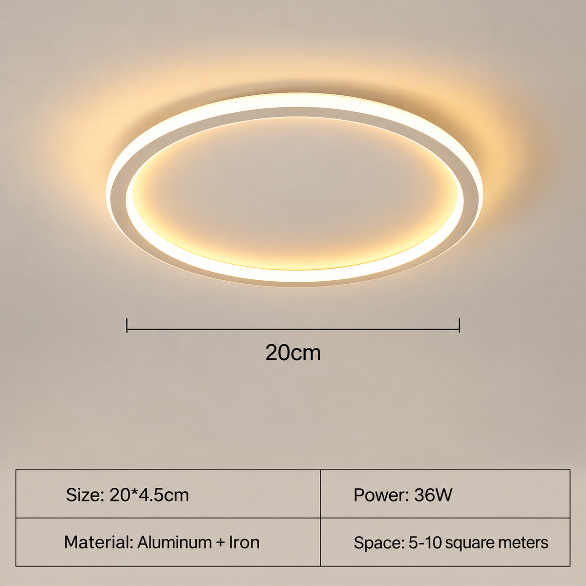 Scandinavian Round LED Ceiling Light | Integrated LED & Flush Mount Design for Modern Interiors