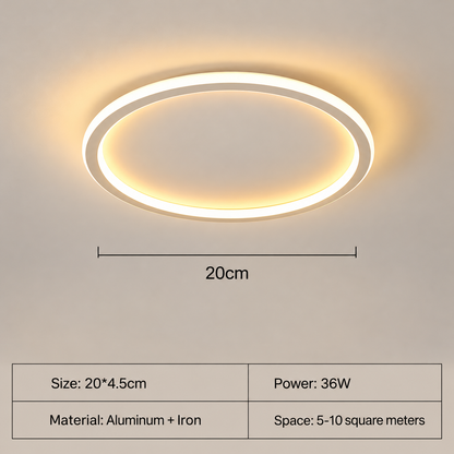 Scandinavian Round LED Ceiling Light | Integrated LED & Flush Mount Design for Modern Interiors