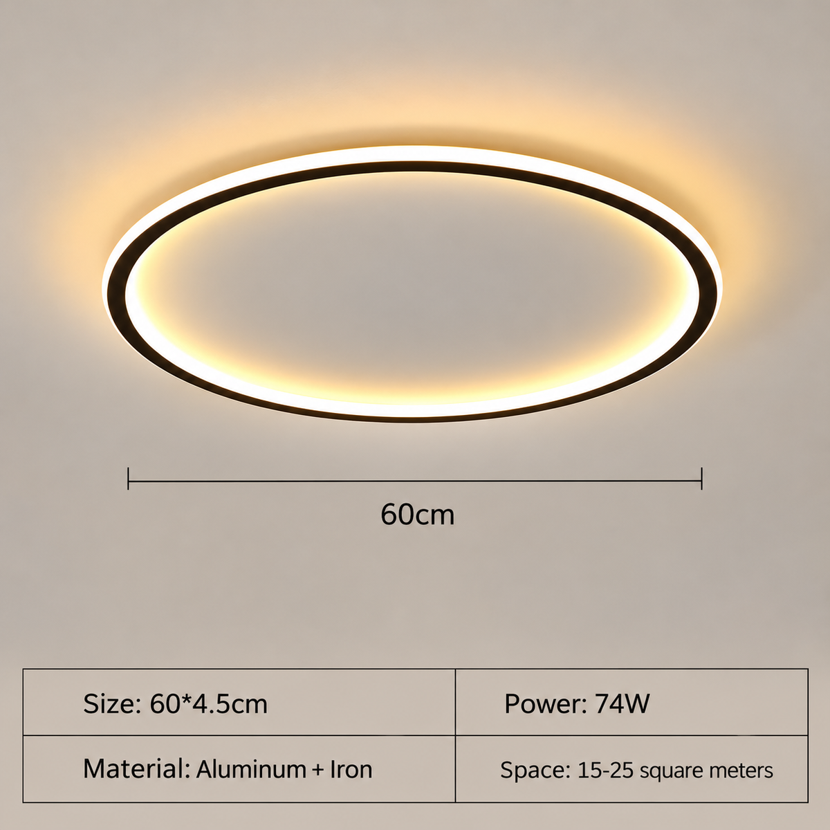 Scandinavian Round LED Ceiling Light | Integrated LED & Flush Mount Design for Modern Interiors