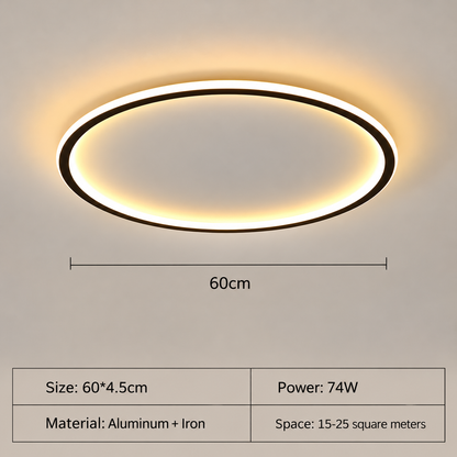 Scandinavian Round LED Ceiling Light | Integrated LED & Flush Mount Design for Modern Interiors