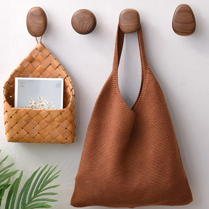 Modern Wood Wall Hooks | Decorative Pebble Design with Heavy-Duty Support for Stylish Organization 0