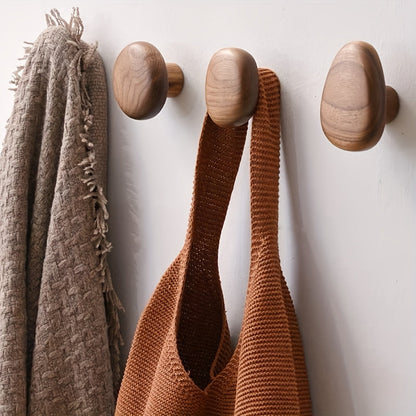 Modern Wood Wall Hooks | Decorative Pebble Design with Heavy-Duty Support for Stylish Organization 2