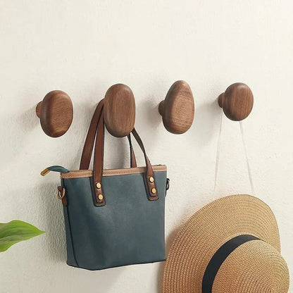 Modern Wood Wall Hooks | Decorative Pebble Design with Heavy-Duty Support for Stylish Organization 4