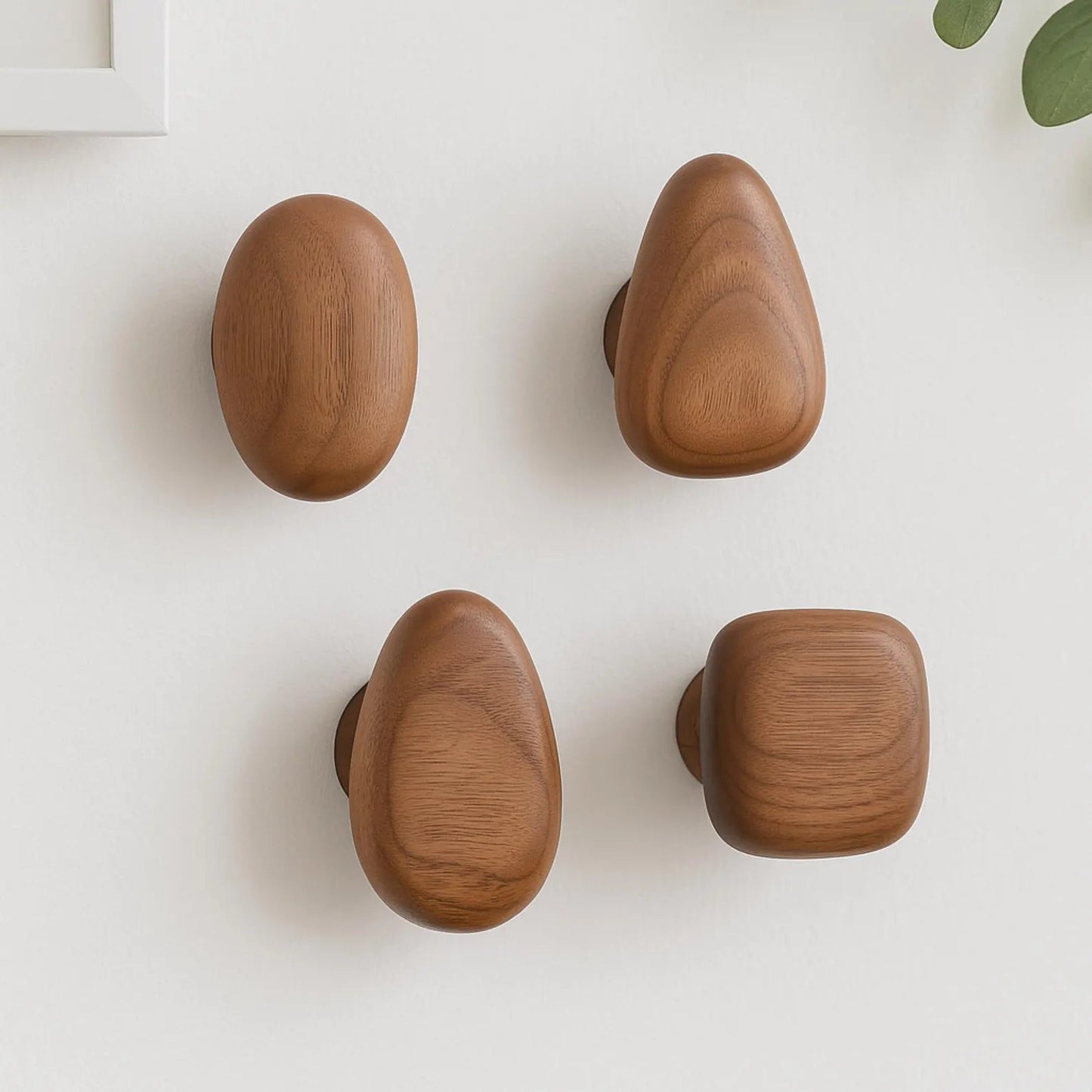 Modern Wood Wall Hooks | Decorative Pebble Design with Heavy-Duty Support for Stylish Organization 6