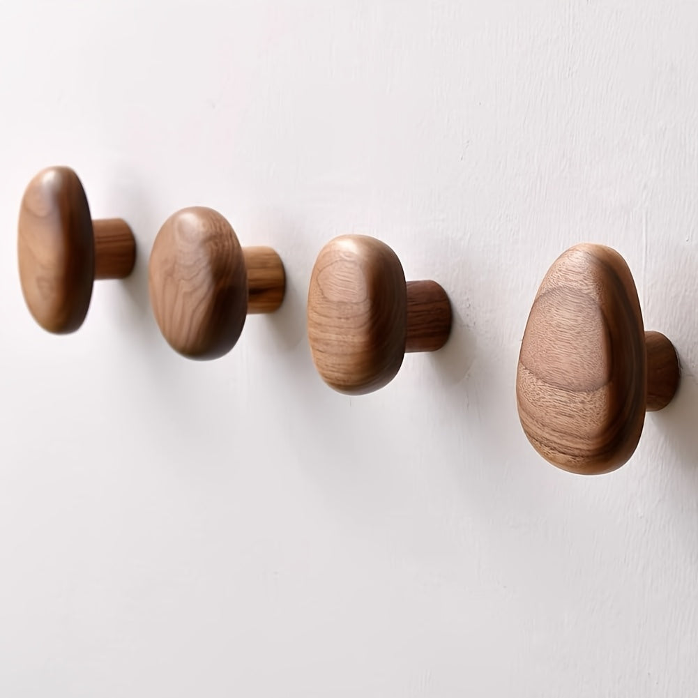 Modern Wood Wall Hooks | Decorative Pebble Design with Heavy-Duty Support for Stylish Organization 7