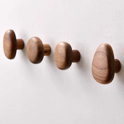 Modern Wood Wall Hooks | Decorative Pebble Design with Heavy-Duty Support for Stylish Organization 7