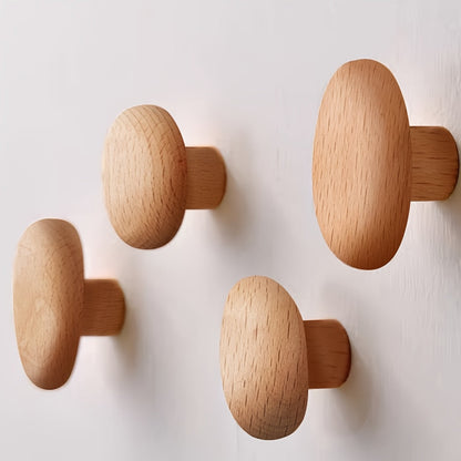 Modern Wood Wall Hooks | Decorative Pebble Design with Heavy-Duty Support for Stylish Organization 8