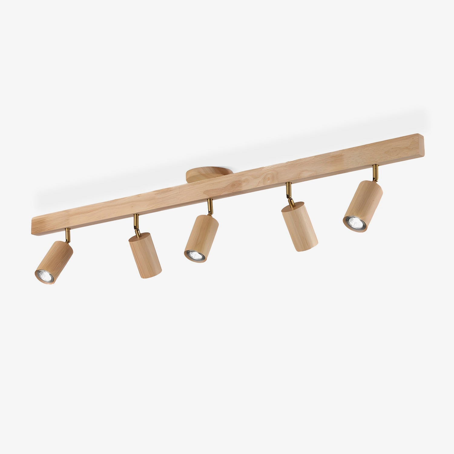 Natural Wood Beam | LED Track Lighting with Dimmable Feature | Stylish Illumination for Home Decor 1