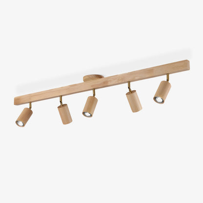 Natural Wood Beam | LED Track Lighting with Dimmable Feature | Stylish Illumination for Home Decor 1