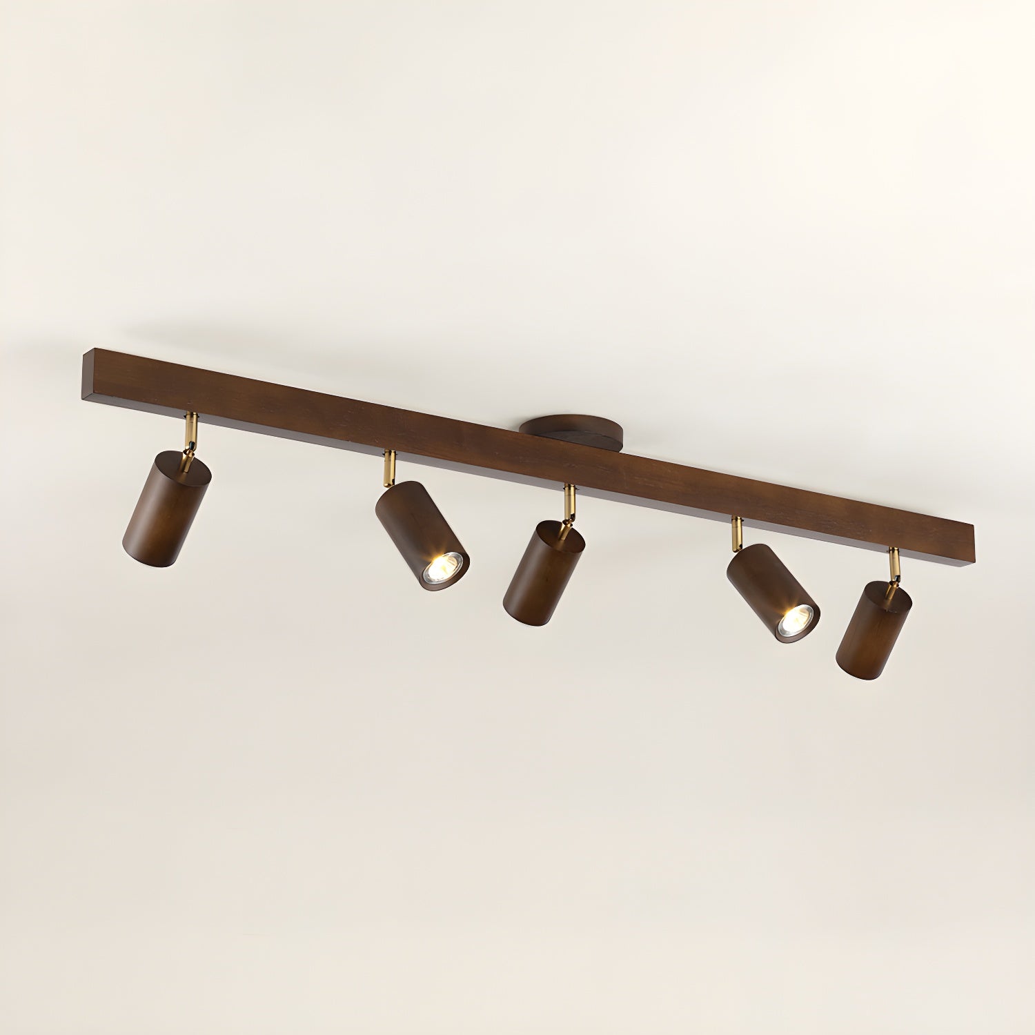 Natural Wood Beam | LED Track Lighting with Dimmable Feature | Stylish Illumination for Home Decor 13