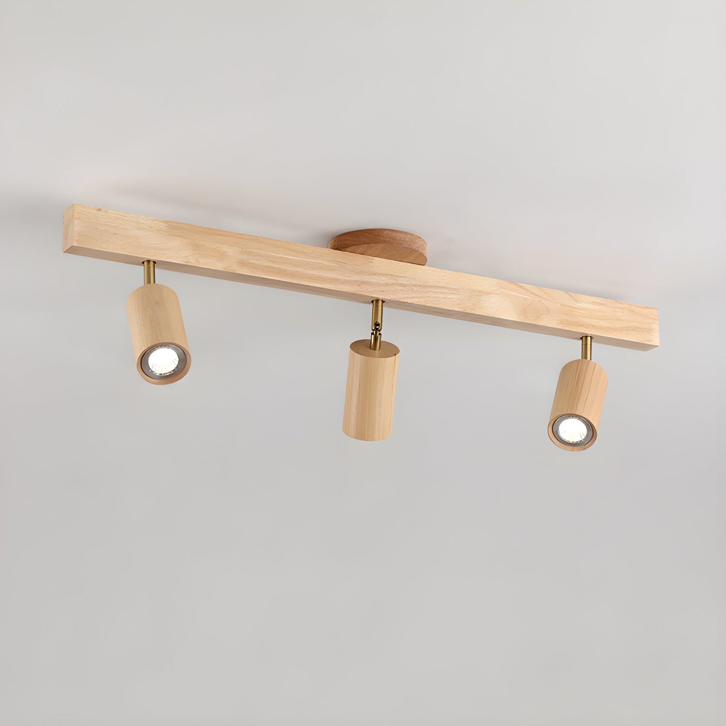 Natural Wood Beam | LED Track Lighting with Dimmable Feature | Stylish Illumination for Home Decor 14
