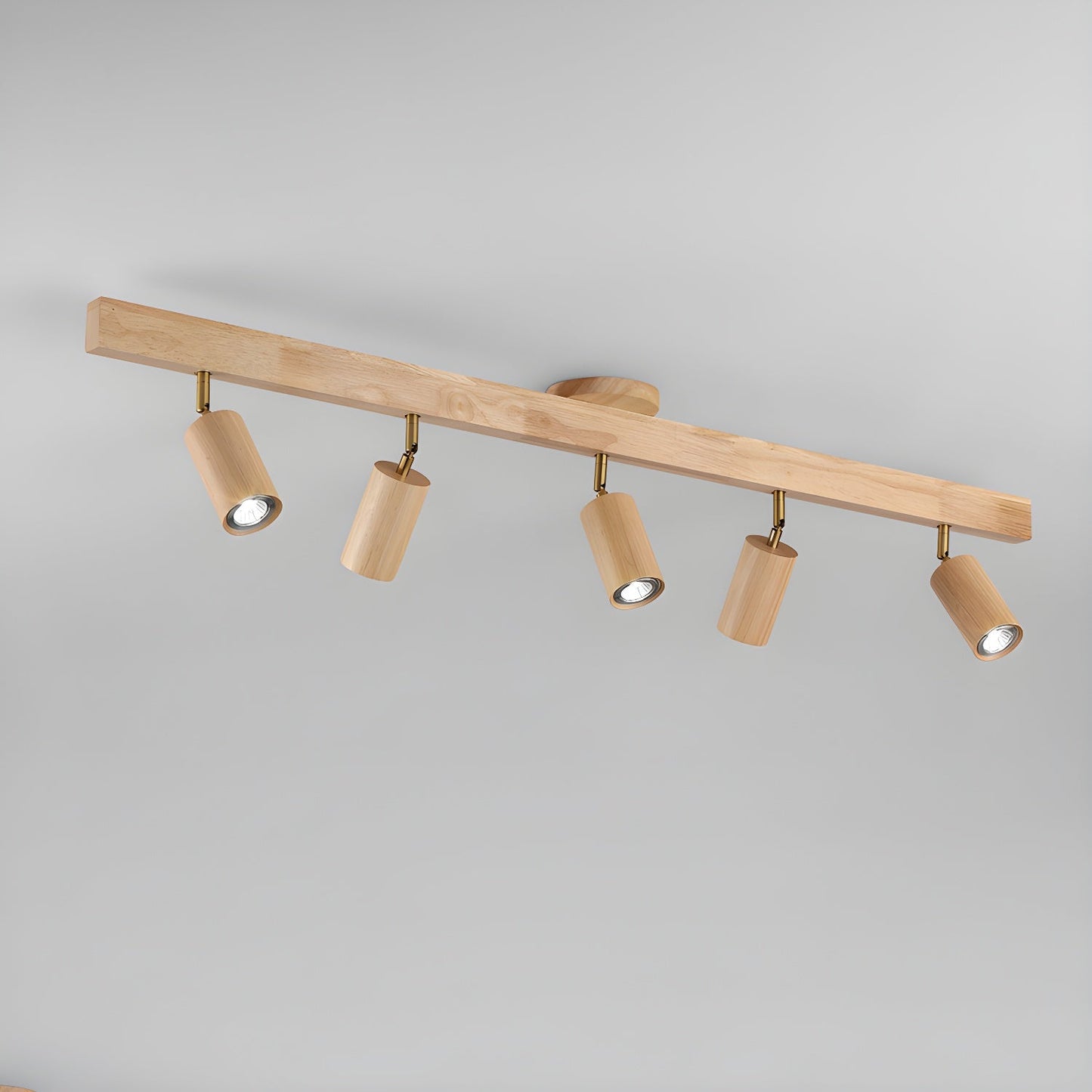 Natural Wood Beam | LED Track Lighting with Dimmable Feature | Stylish Illumination for Home Decor 17