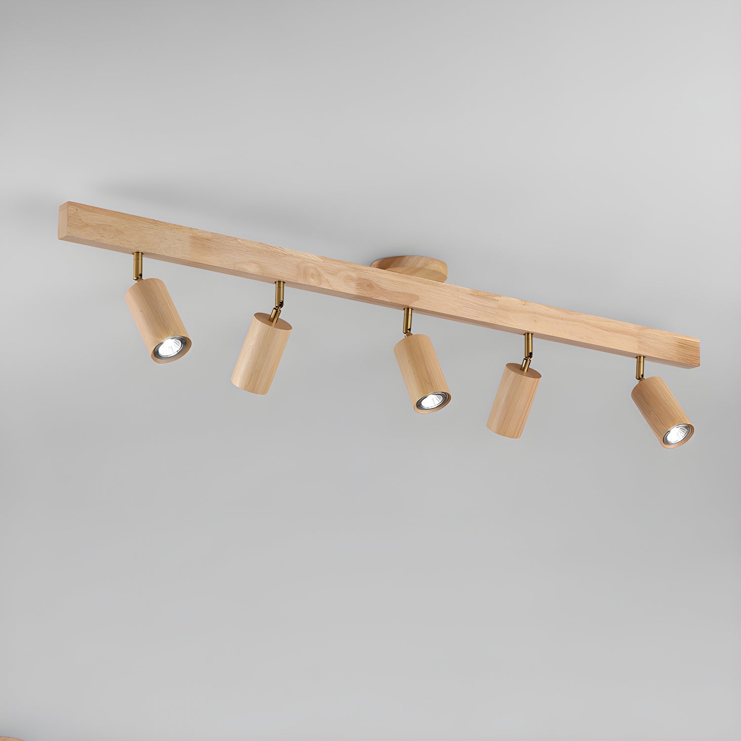 Natural Wood Beam | LED Track Lighting with Dimmable Feature | Stylish Illumination for Home Decor 17