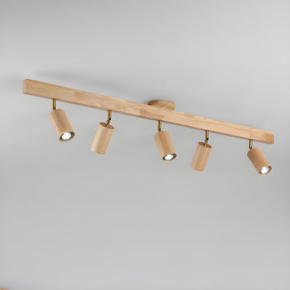 Natural Wood Beam | LED Track Lighting with Dimmable Feature | Stylish Illumination for Home Decor 17